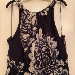 Lane Bryant Navy/white floral maxi dress